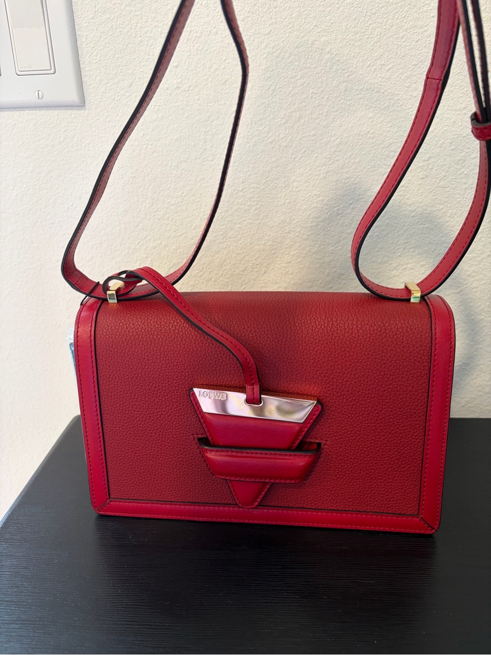Loewe Large Barcelona Shoulder Bag Leather in Red
